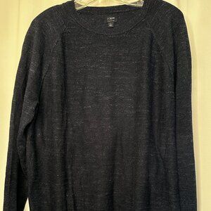 J.Crew Men's Blue Cotton Crewneck Sweater – Size L